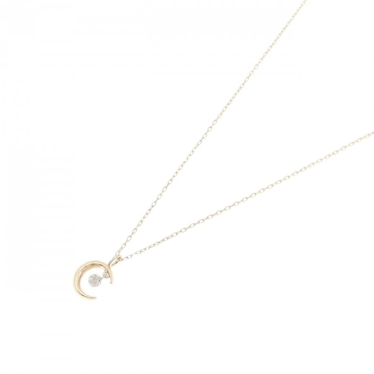 K10YG ムーン ダイヤモンド ネックレス 0.03CT