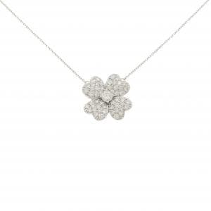 K18WG クローバー パヴェ ダイヤモンド ネックレス 1.00CT
