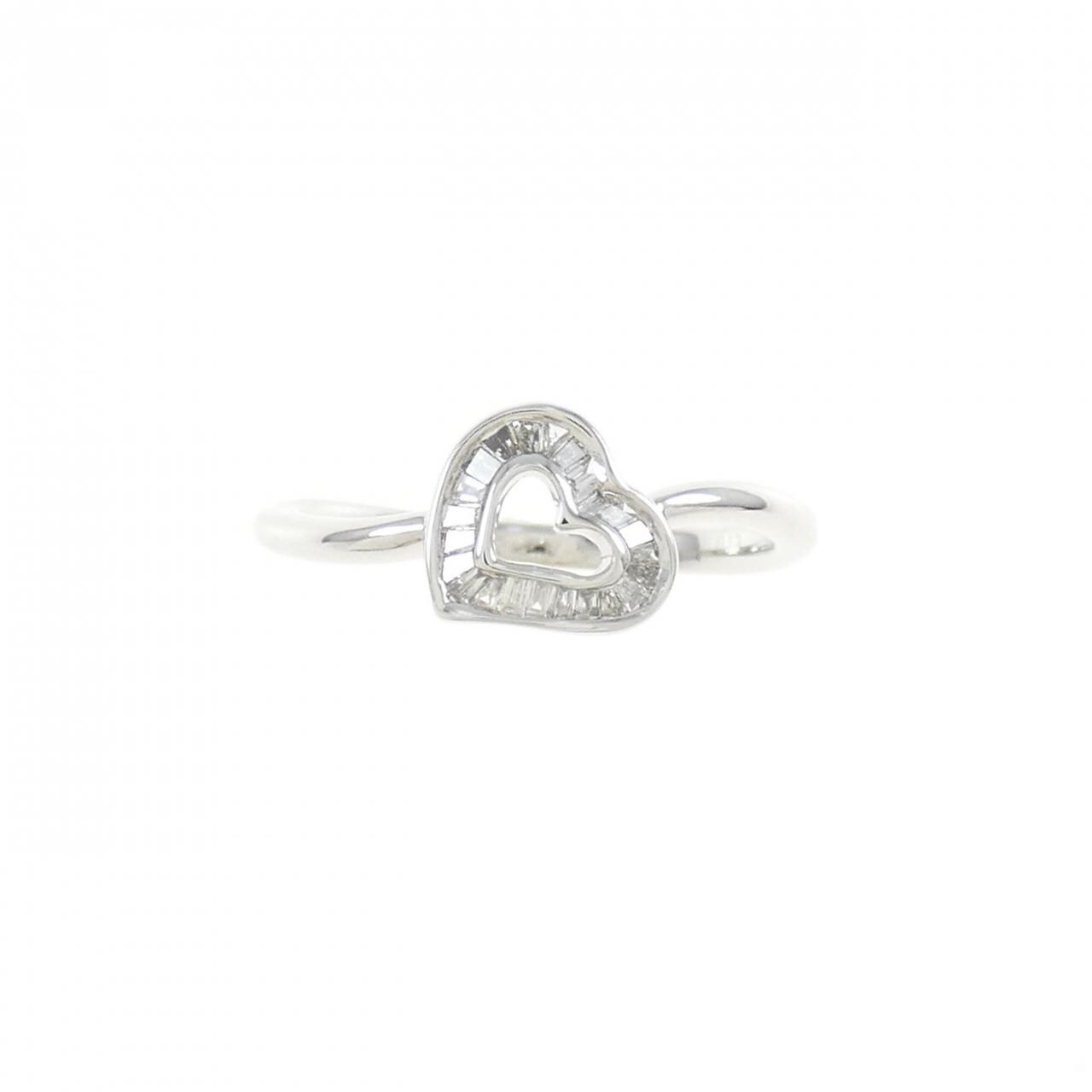 K18WG heart Diamond ring 0.13CT