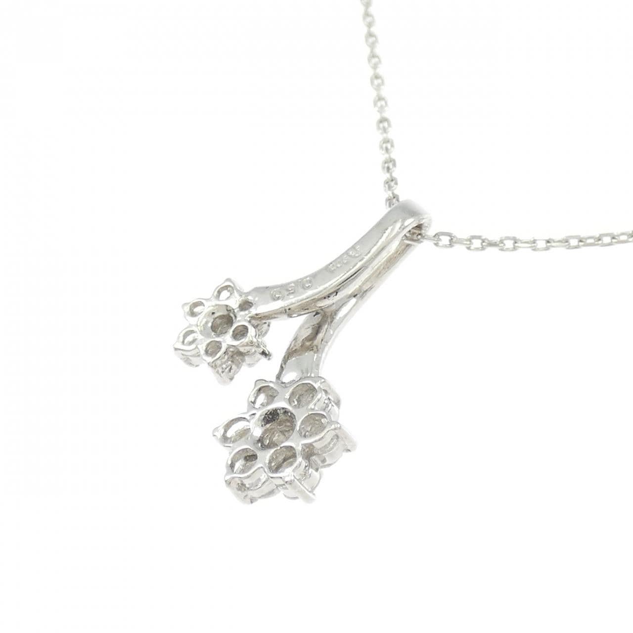 PT900/PT850 フラワー ダイヤモンド ネックレス 0.50CT