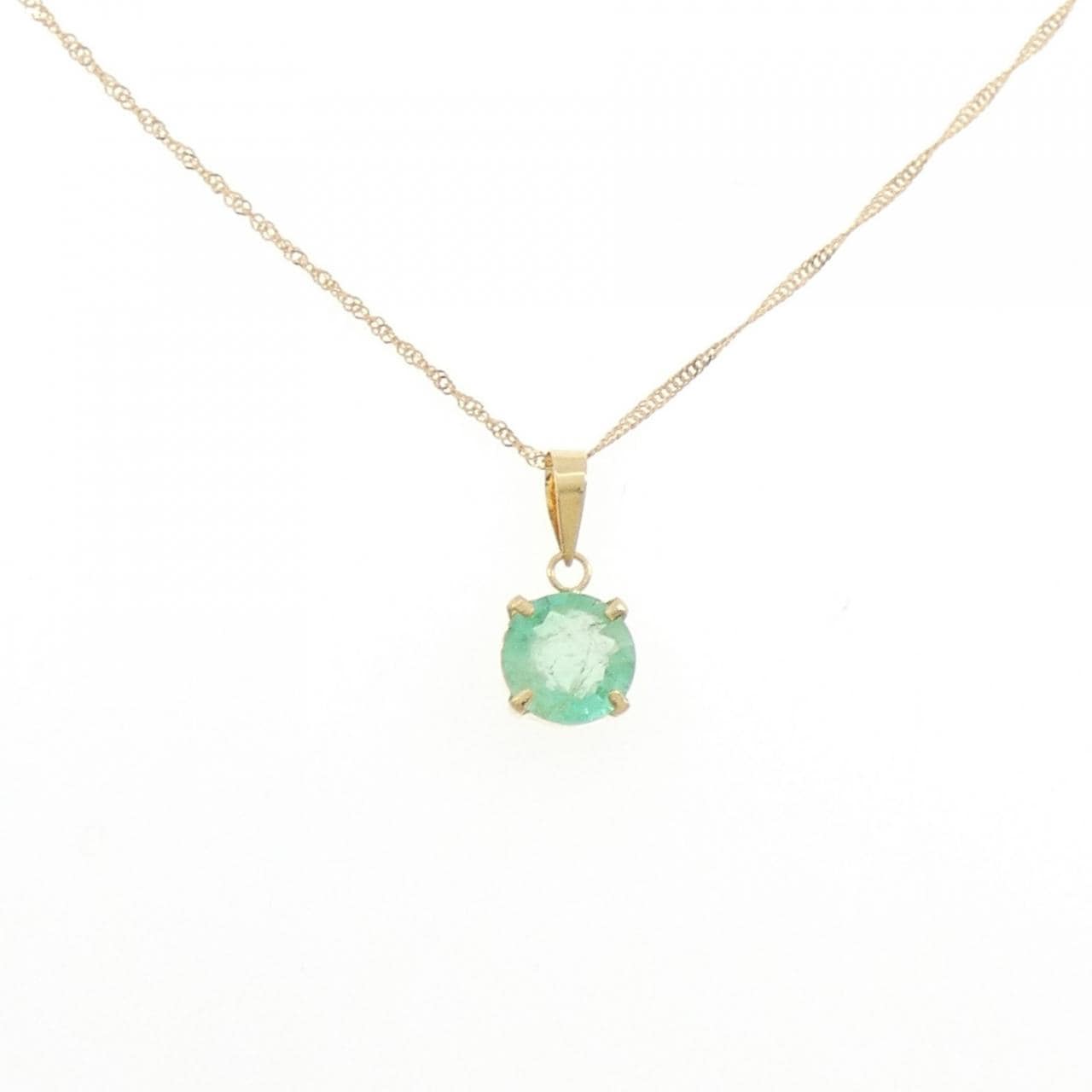 K18YG エメラルド ネックレス 0.85CT