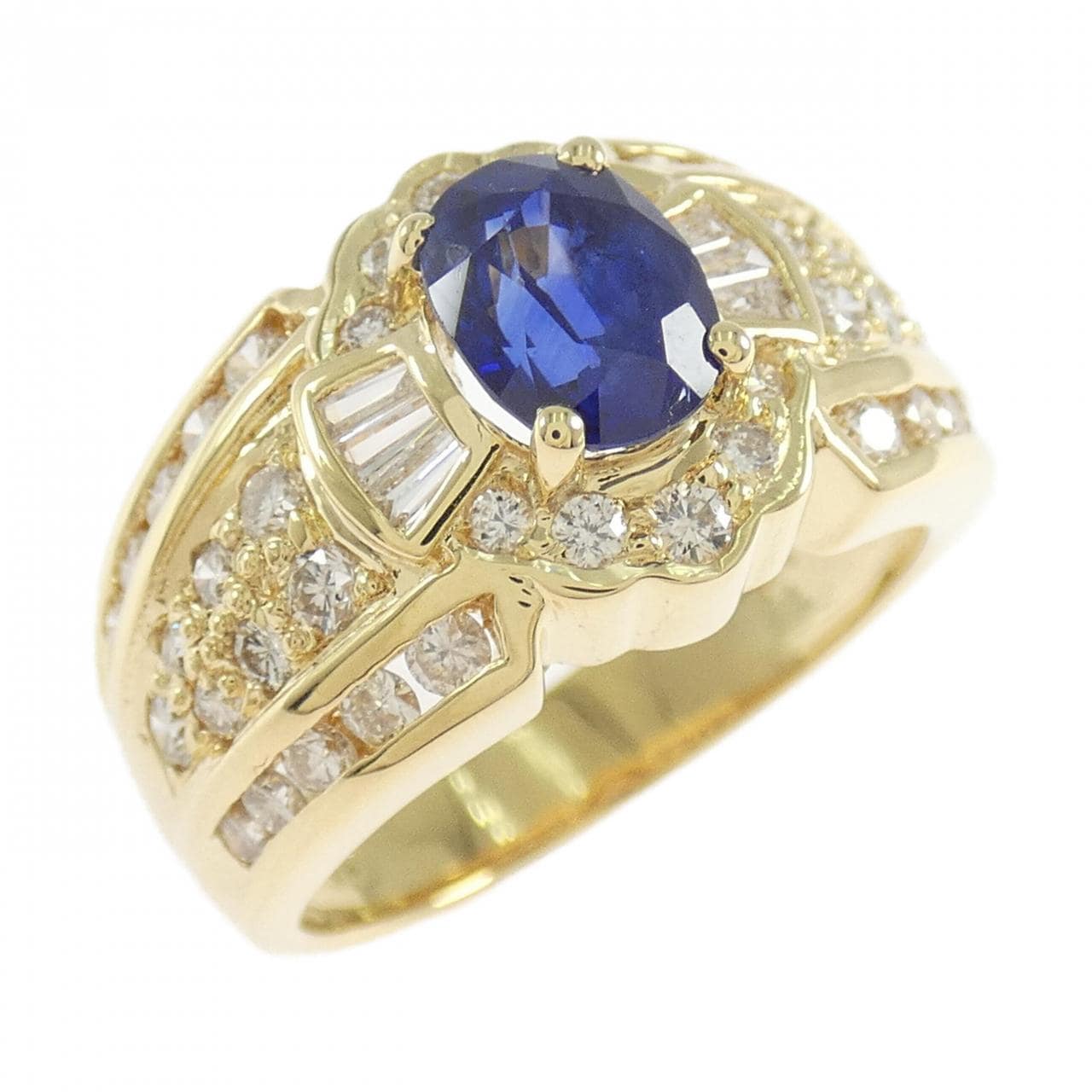 K18YG サファイヤ リング 1.30CT