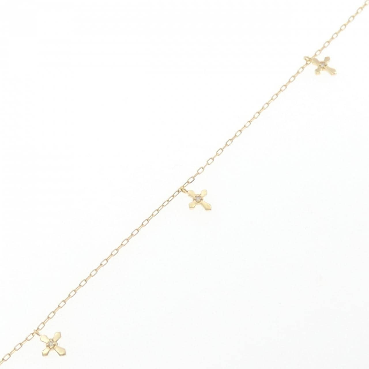 K18YG クロス ダイヤモンド ブレスレット 0.03CT