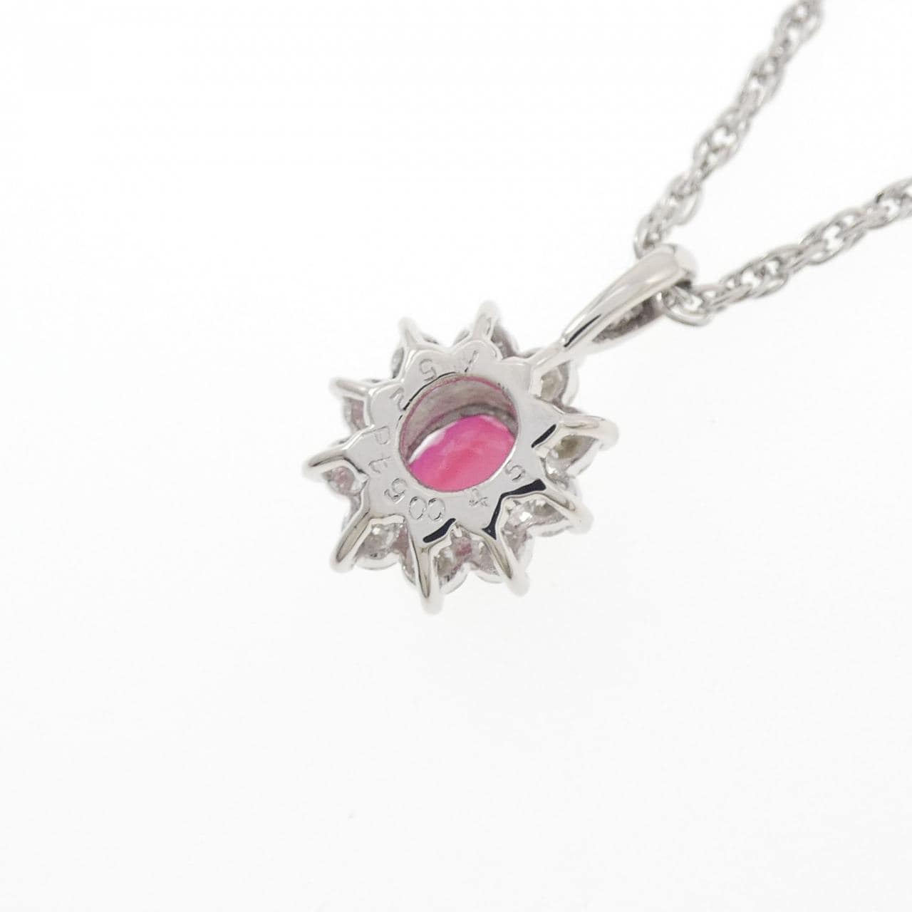 PT900/PT850 ルビー ネックレス 0.52CT