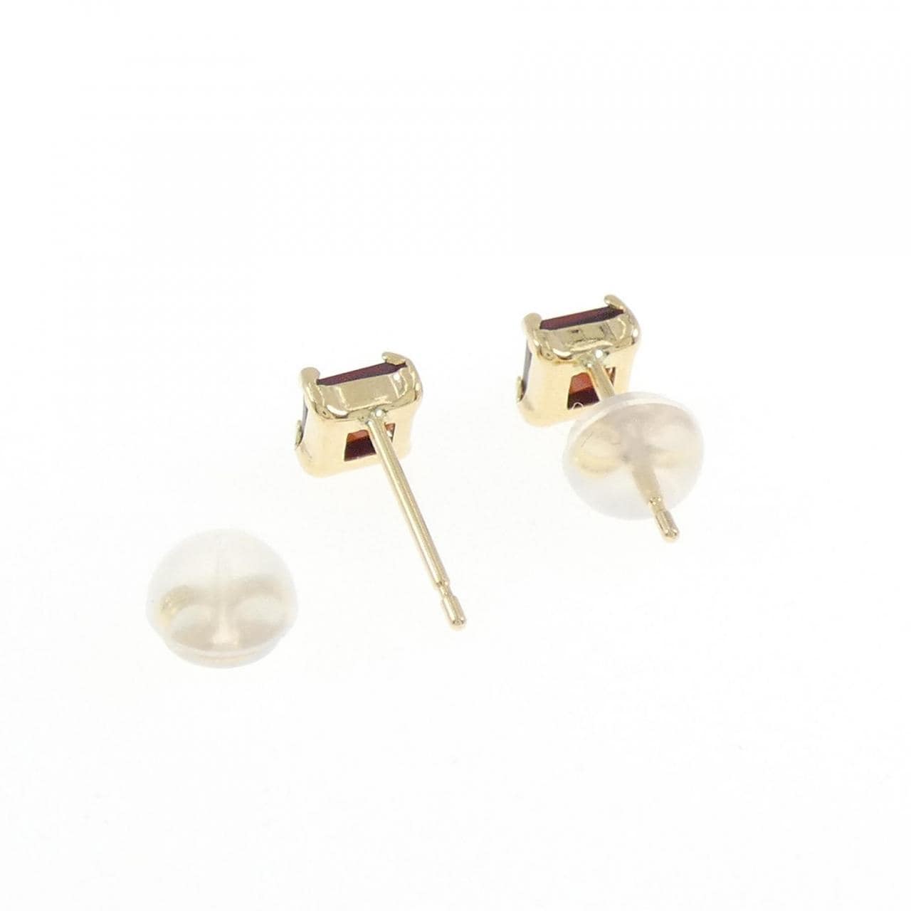 K18YG Garnet earrings