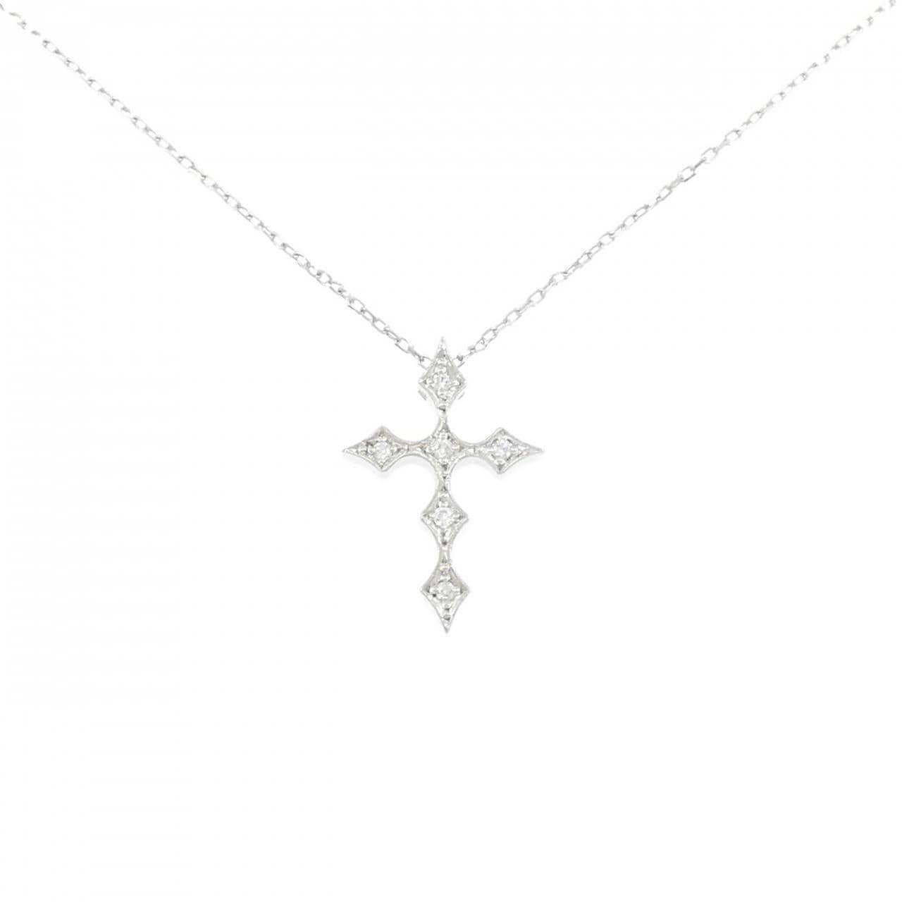 PT900/PT850 クロス ダイヤモンド ネックレス 0.06CT