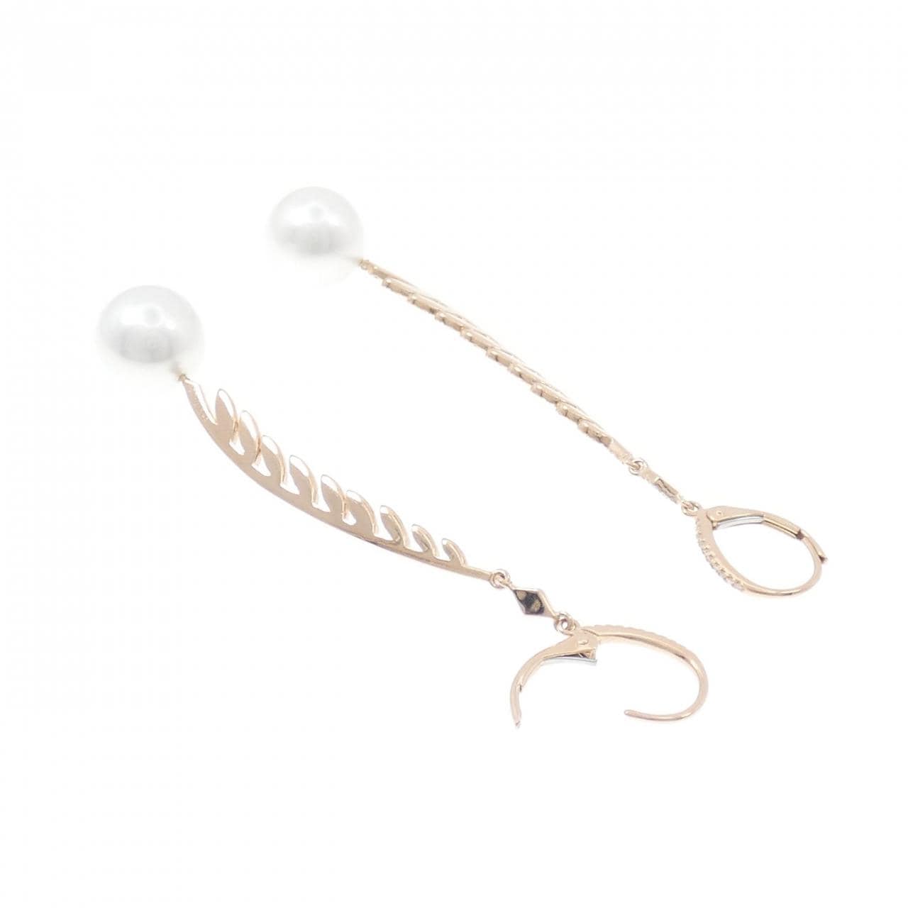 K18PG 白蝶パール ピアス 11mm