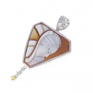 K18WG シェルカメオ ペンダント