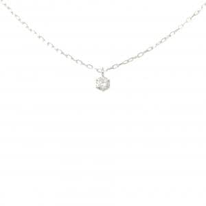 K18WG ソリティア ダイヤモンド ネックレス 0.14CT
