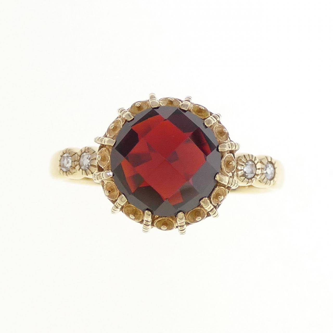 K14YG ガーネット リング 2.05CT