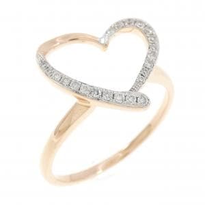 K18PG/K18WG ハート ダイヤモンド リング 0.09CT