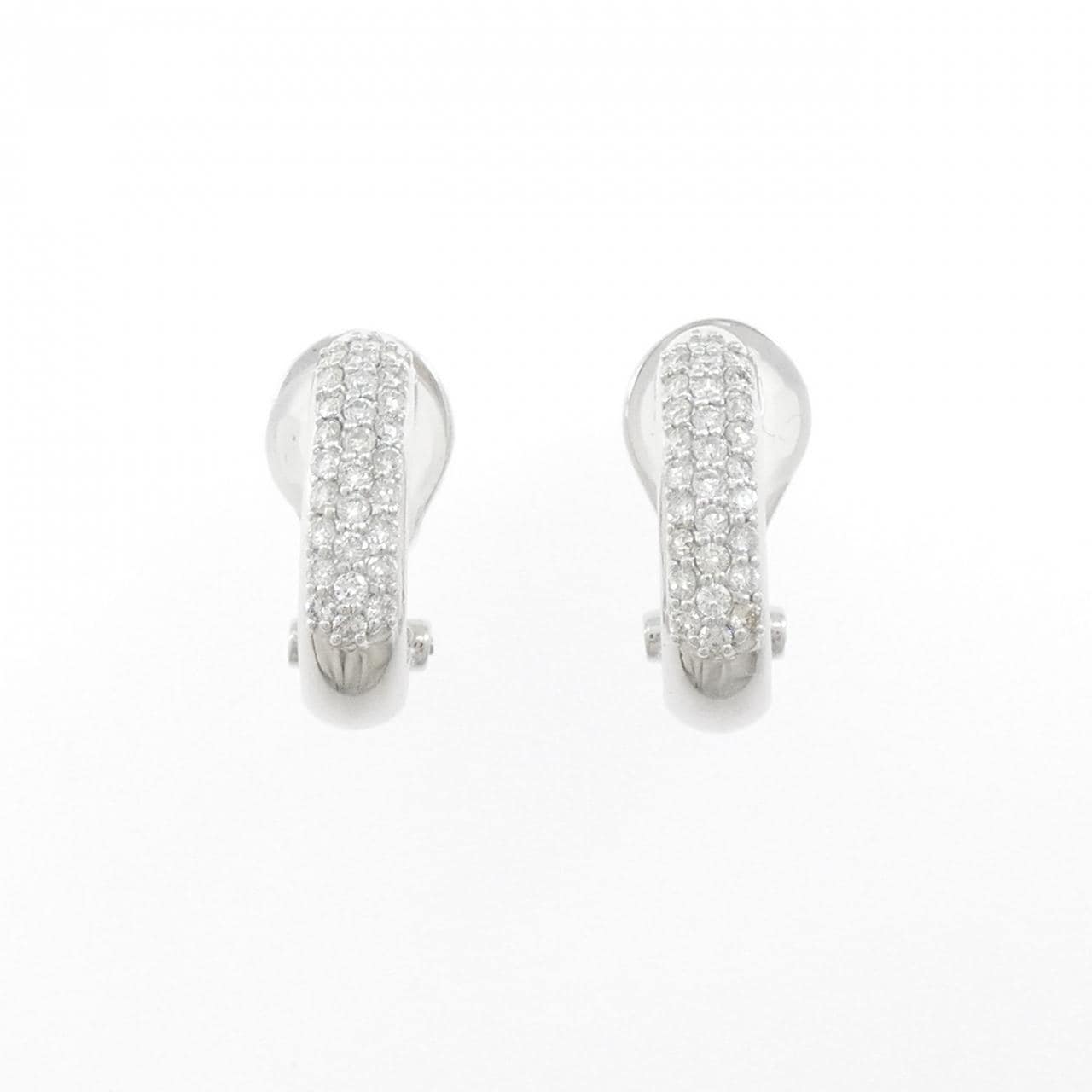 K14白金/PT900鑽石耳夹，0.50克拉
