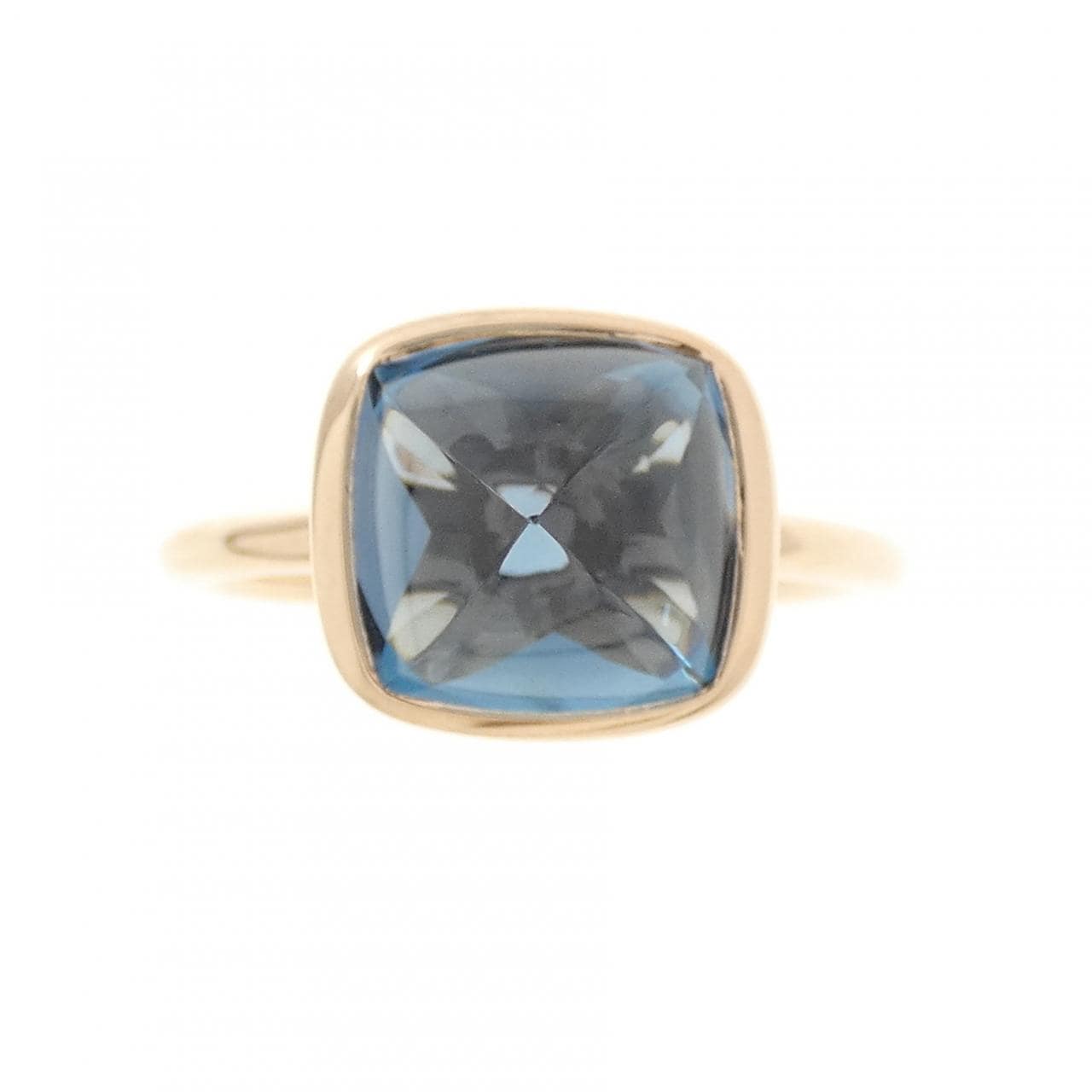 K18PG ブルートパーズ リング 4.31CT