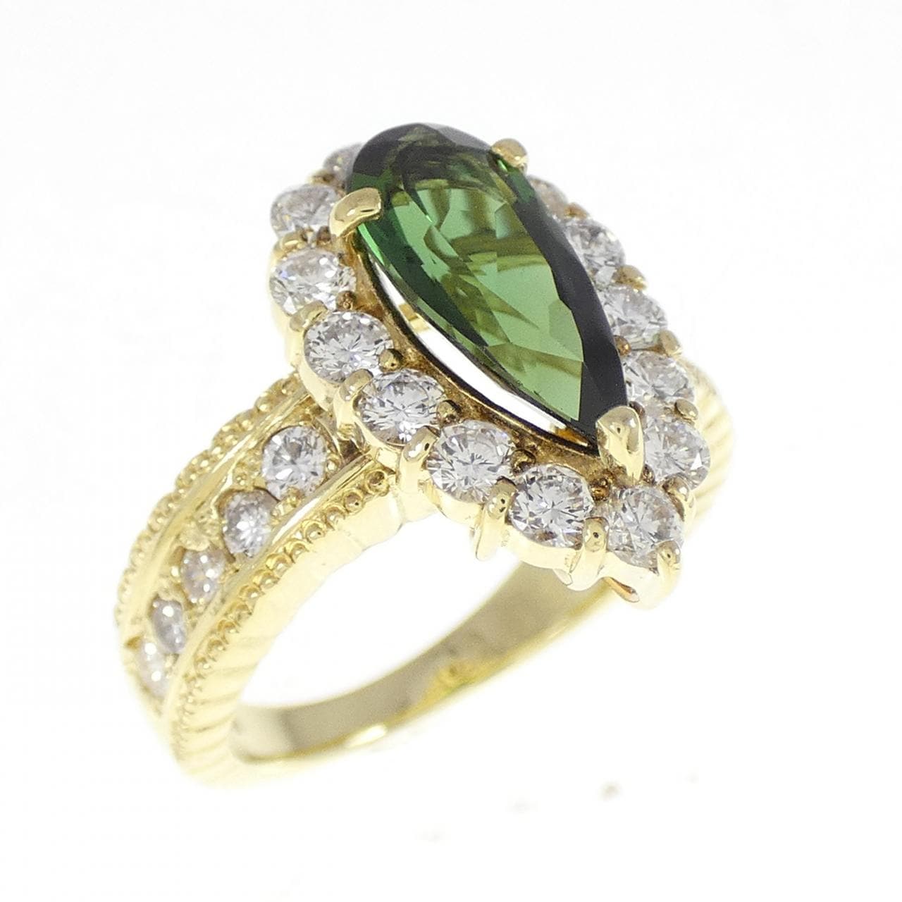 K18YG トルマリン リング 1.35CT