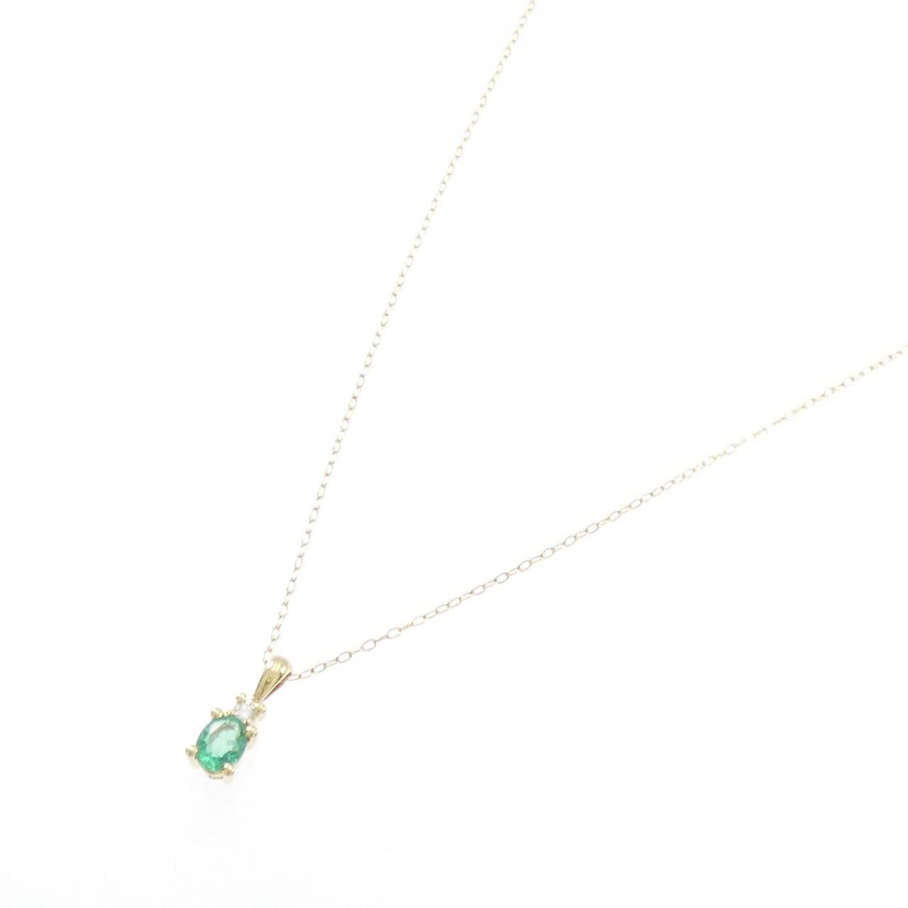 18KYG/K18YG Emerald Necklace