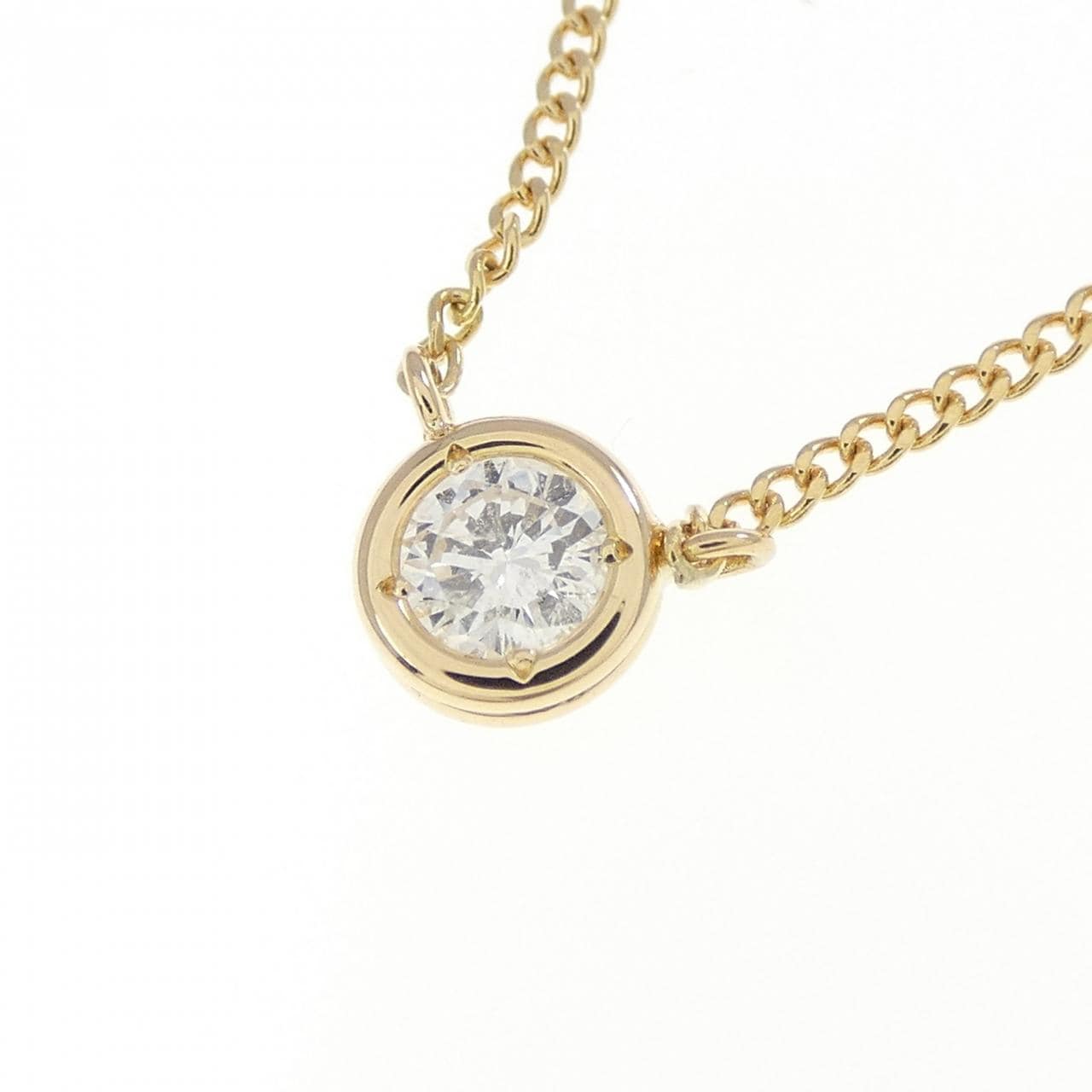 K18YG ソリティア ダイヤモンド ネックレス 0.14CT