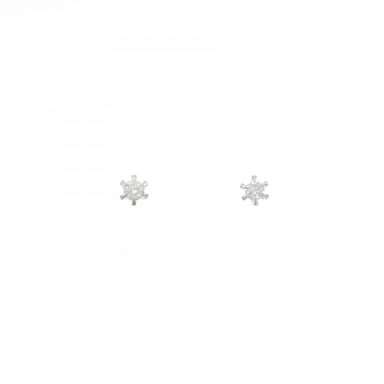 PT900 ソリティア ダイヤモンド ピアス 0.10CT