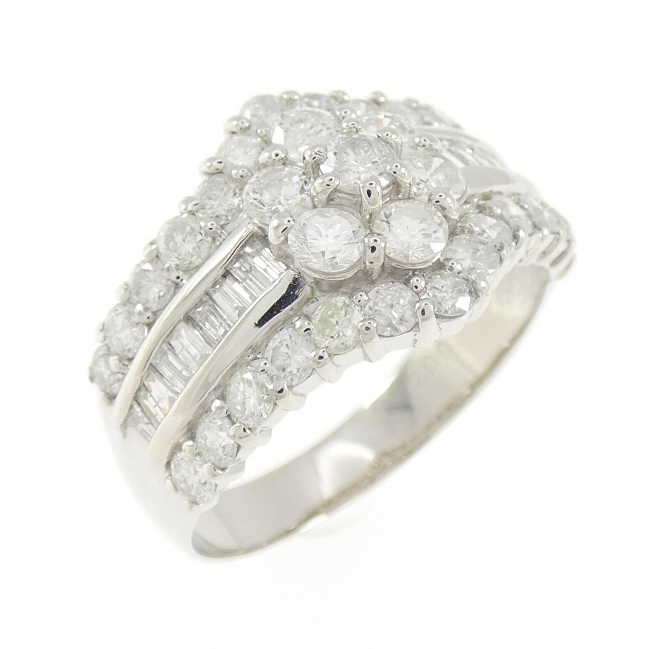 PT900 フラワー ダイヤモンド リング 2.00CT