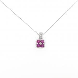 PT900/PT850 ルビー ネックレス 0.77CT