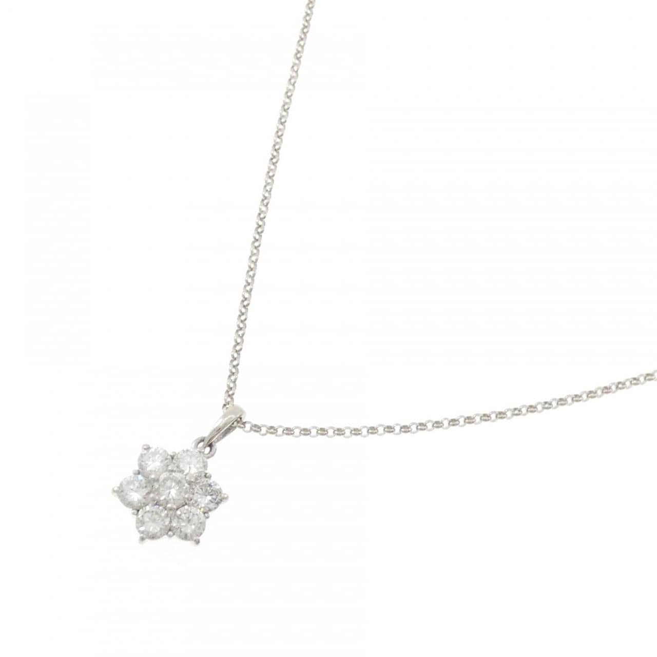 PT900/PT850 フラワー ダイヤモンド ネックレス 1.00CT