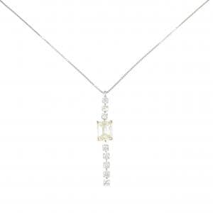 PT850/K18YG ダイヤモンド ネックレス 1.155CT M SI2 エメラルドカット