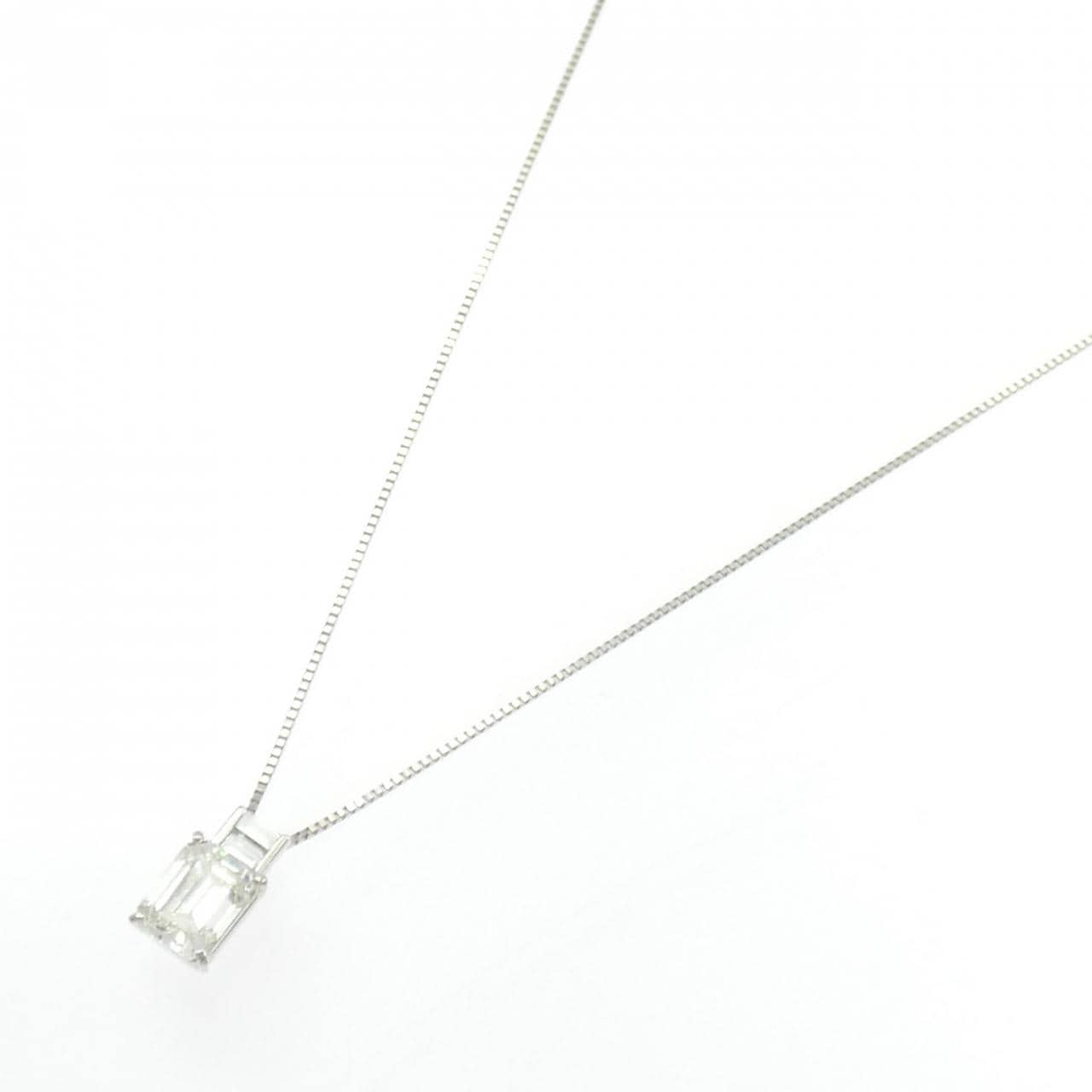PT900/PT850 ダイヤモンド ネックレス 1.327CT J SI2 エメラルドカット