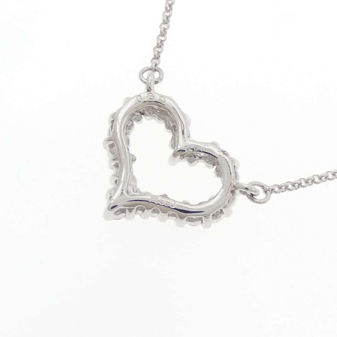 PT900/PT850 ハート ダイヤモンド ネックレス 0.30CT