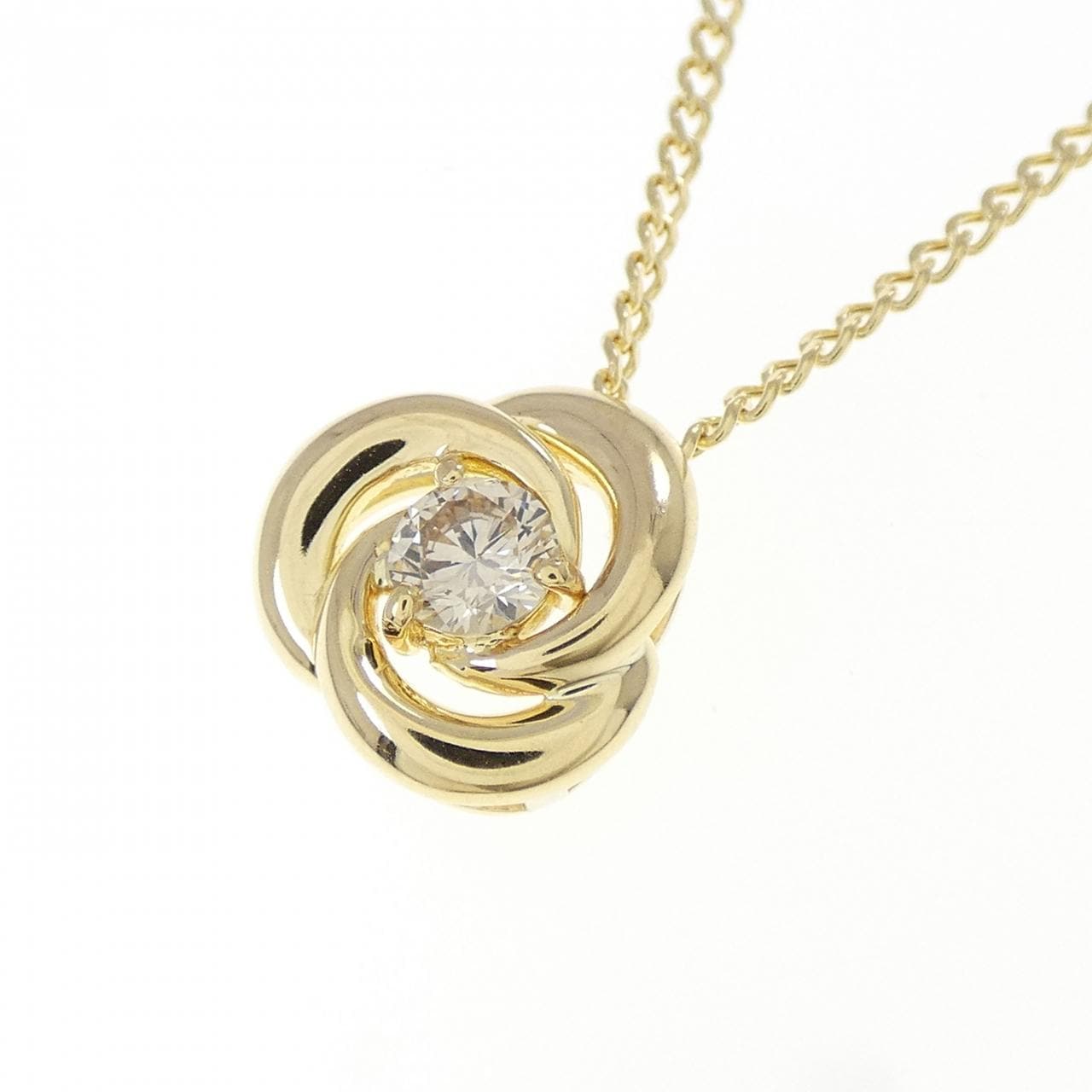 K18YG/750YG Diamond Necklace 0.16CT