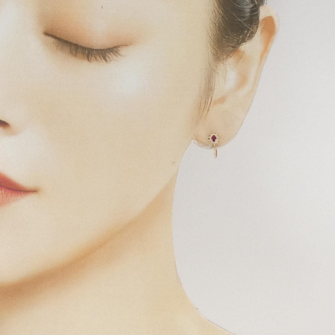 K18YG ルビー イヤリング