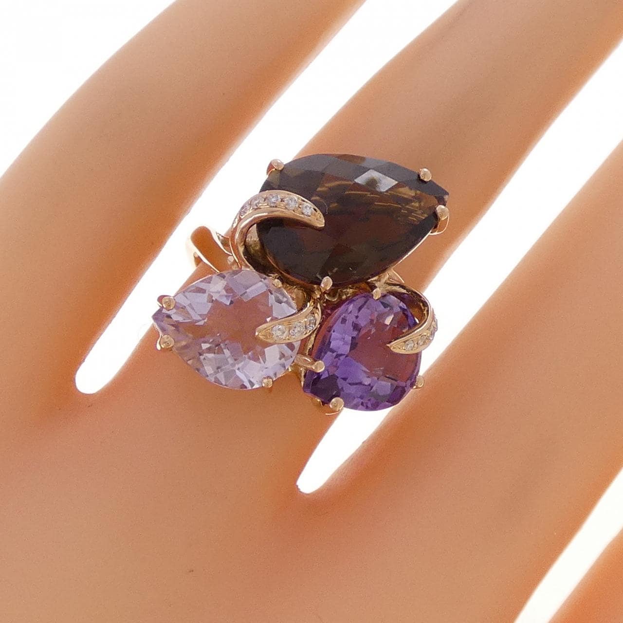 K18PG カラーストーン リング