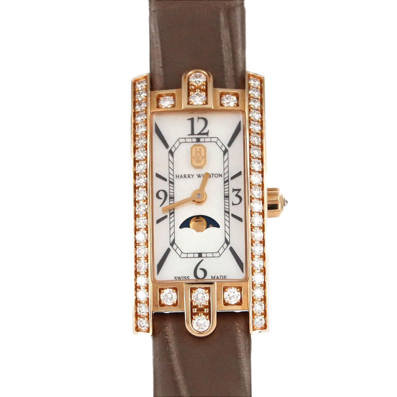 【ノーメンテナンス還元価格】ハリーウィンストン アヴェニューCミニ･ムーンフェイズ PG/D AVCQMP16RR001 PG･RG クォーツ