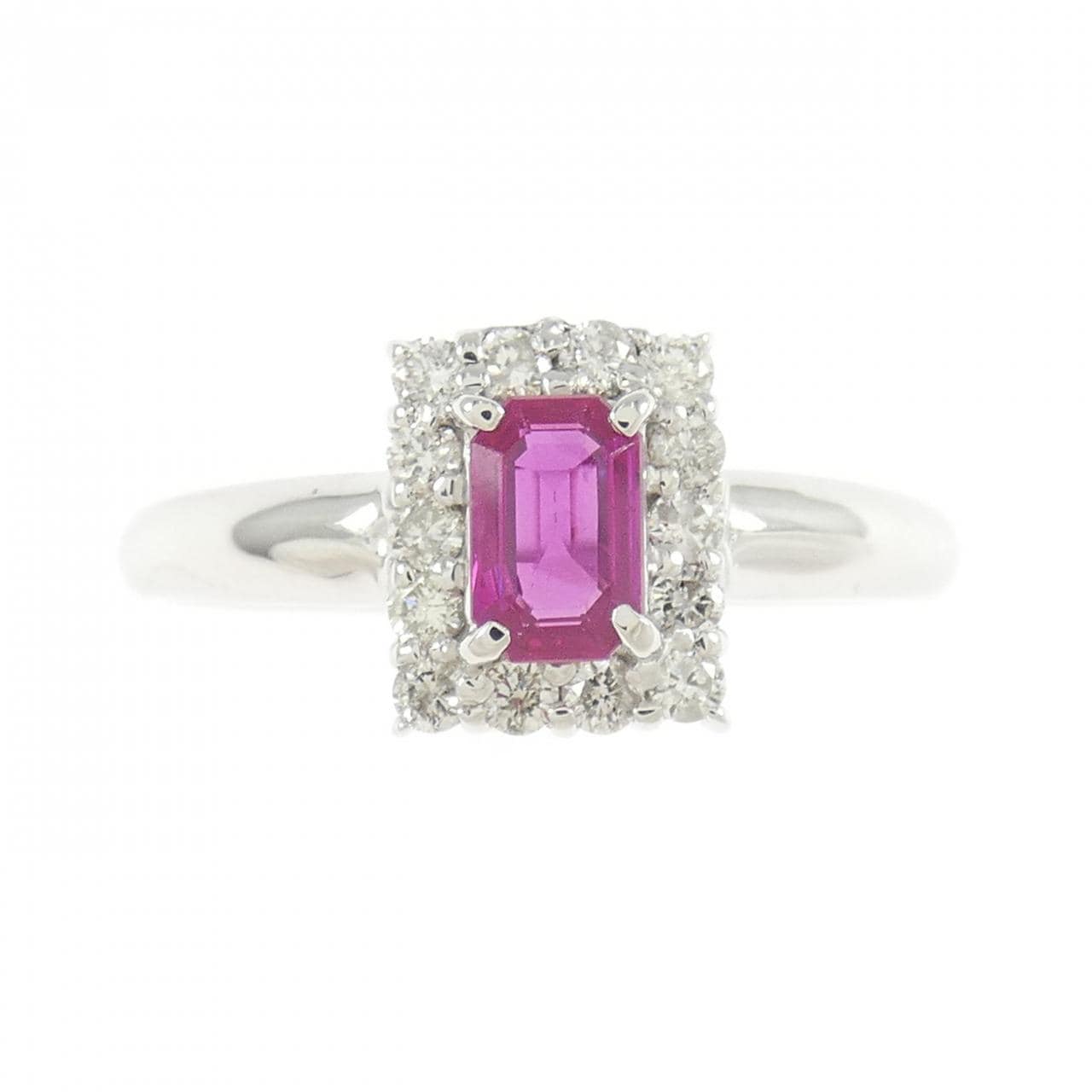 K18WG ルビー リング 0.48CT