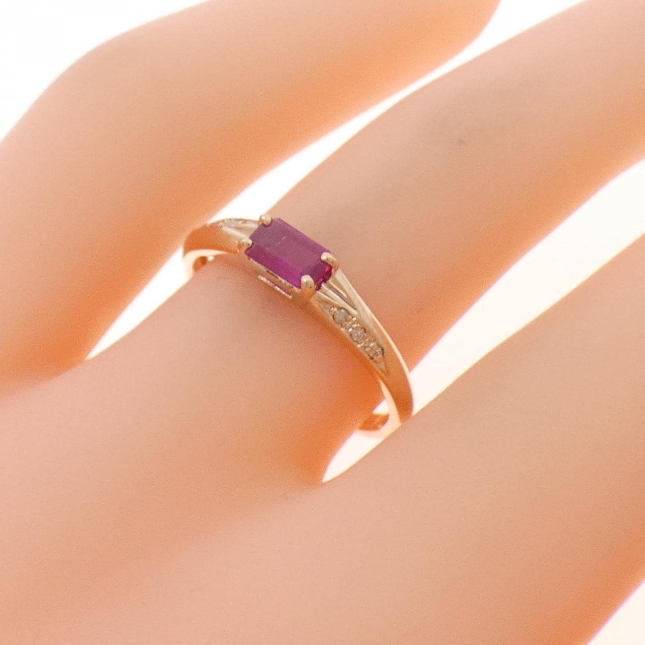 K10PG ルビー リング 0.28CT