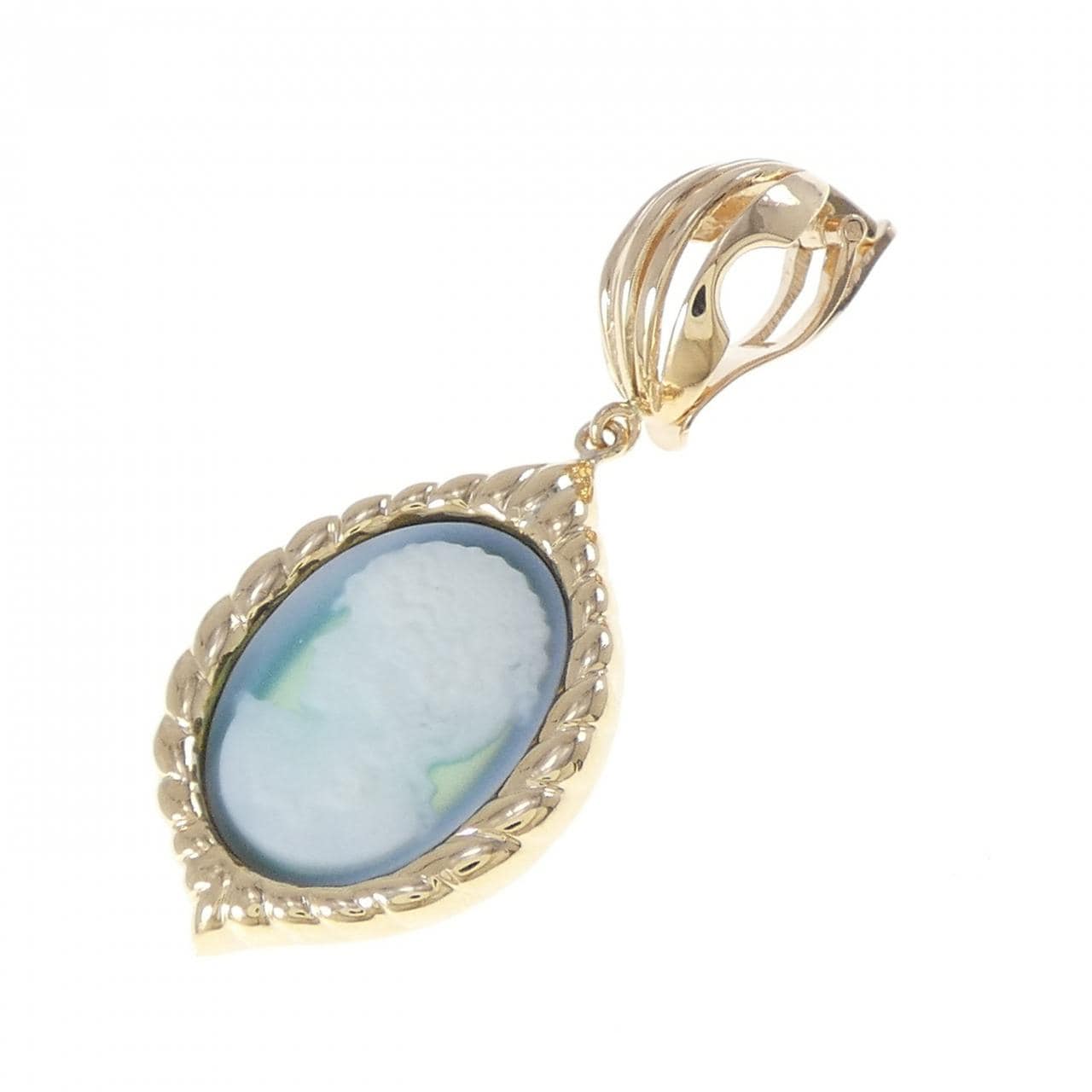 K18YG Agate cameo pendant