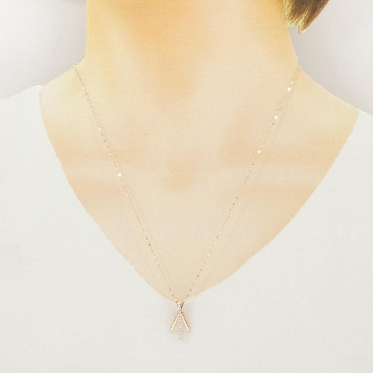 K18PG/K18YG ダイヤモンド ネックレス 0.20CT
