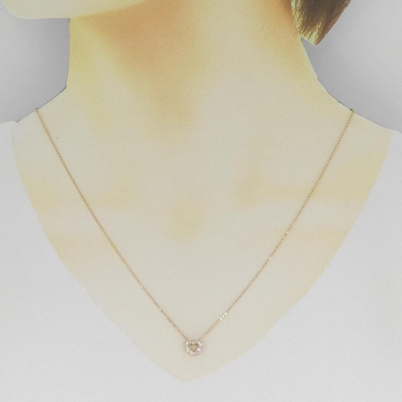 K18PG ハート ダイヤモンド ネックレス 0.09CT