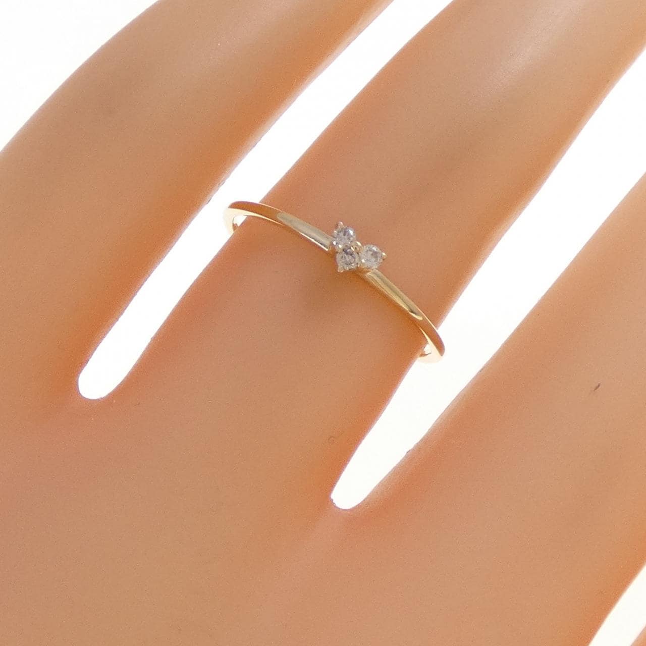 K10YG ハート ダイヤモンド リング 0.03CT