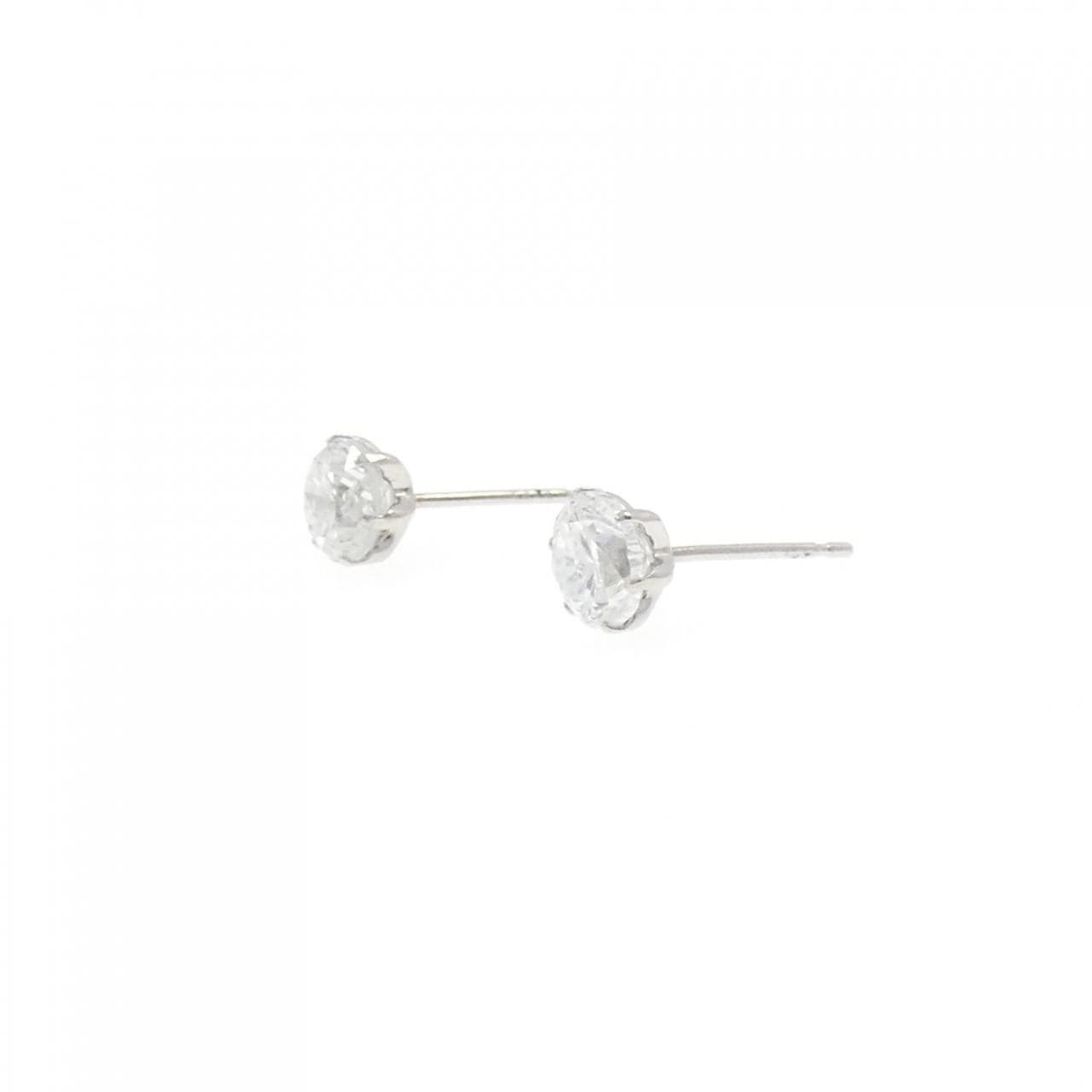 PT900 ソリティア ダイヤモンド ピアス 1.377CT