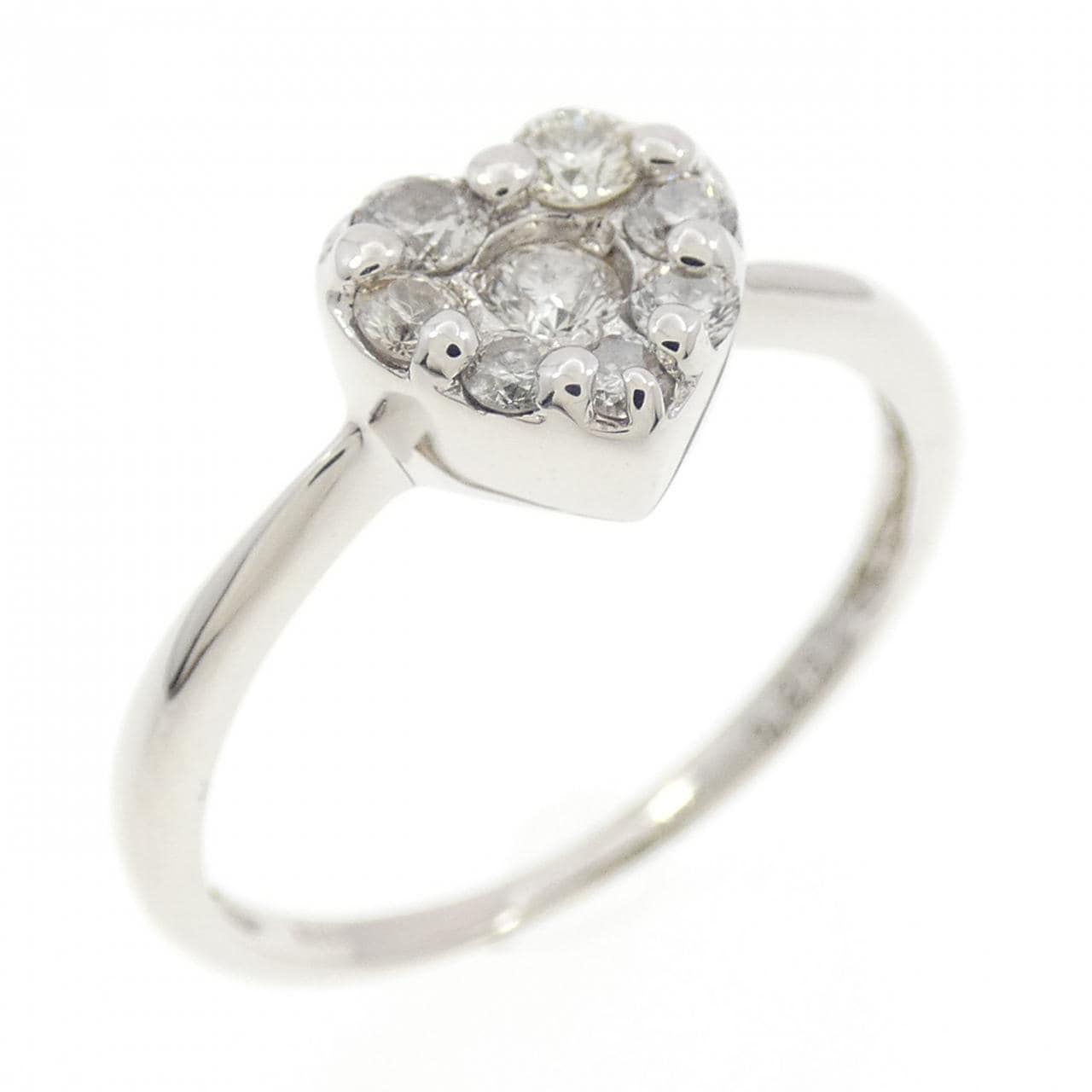 K18WG ハート ダイヤモンド リング 0.26CT