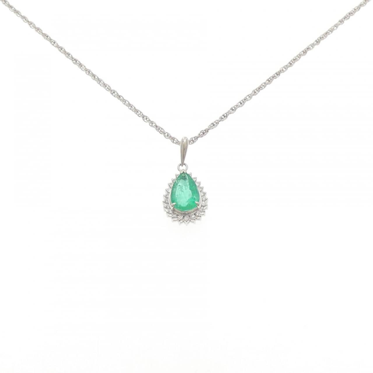 PT900/PT850 エメラルド ネックレス 1.94CT