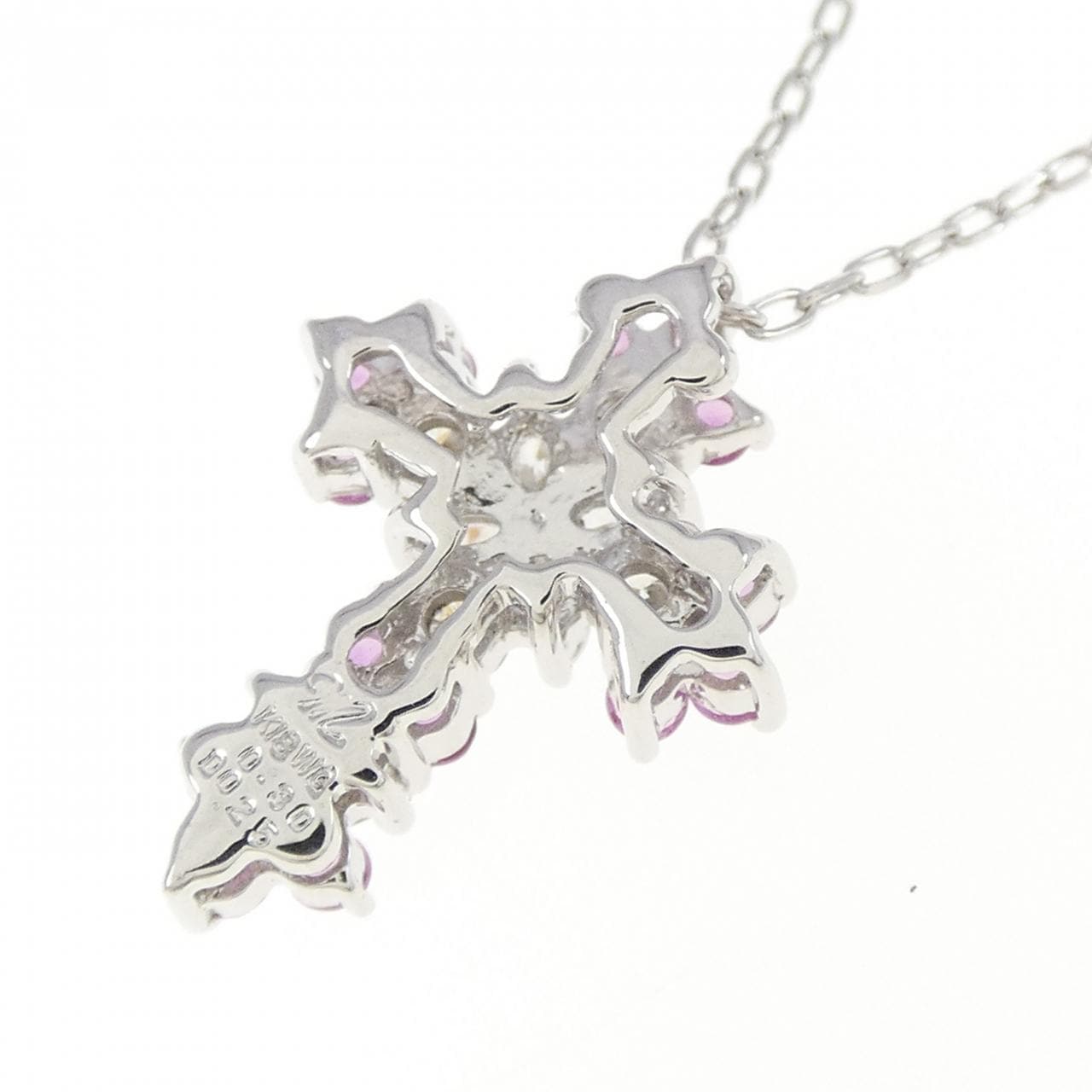 K18WG クロス サファイヤ ネックレス 0.30CT