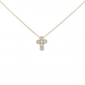 K18PG クロス ダイヤモンド ネックレス 0.20CT