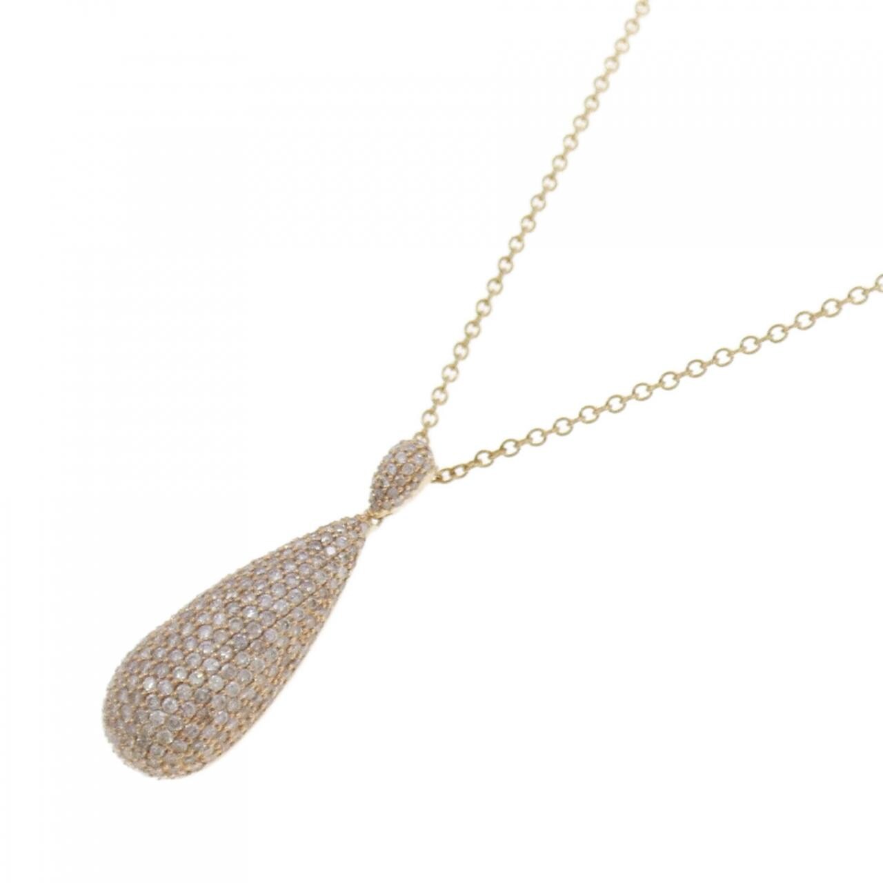 750PG/K18PG ダイヤモンド ネックレス 1.70CT