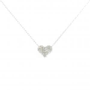 K18WG ハート ダイヤモンド ネックレス 0.21CT