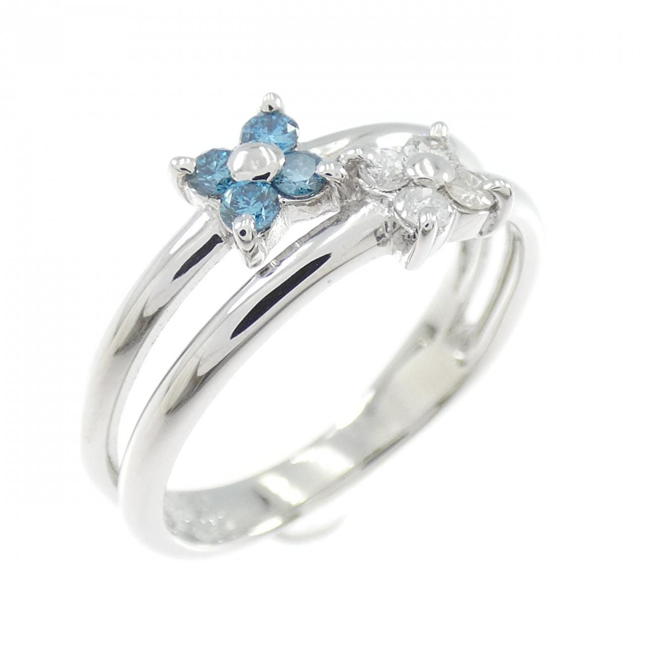 PT900 フラワー ダイヤモンド リング 0.20CT