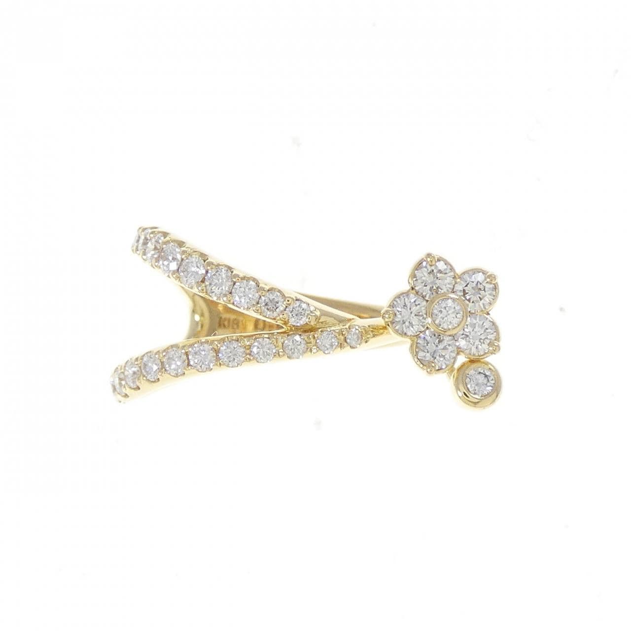 K18YG フラワー ダイヤモンド リング 0.58CT