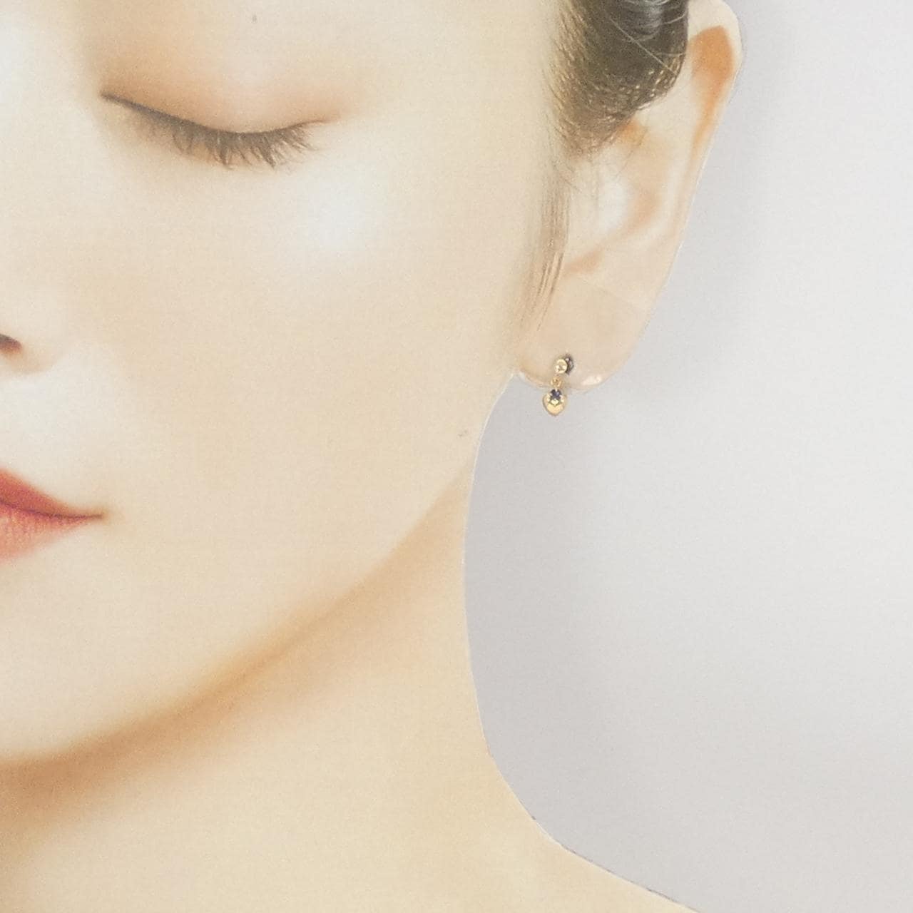 K18YG ハート サファイヤ ピアス