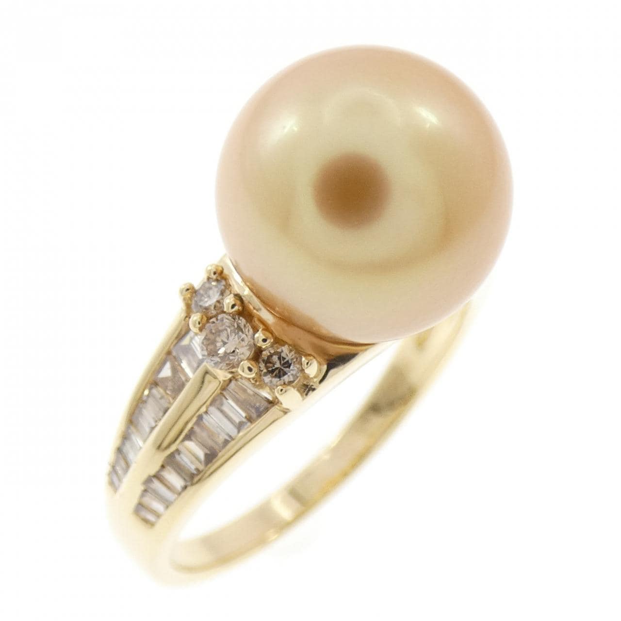 K18YG 白蝶パール リング 11.2mm