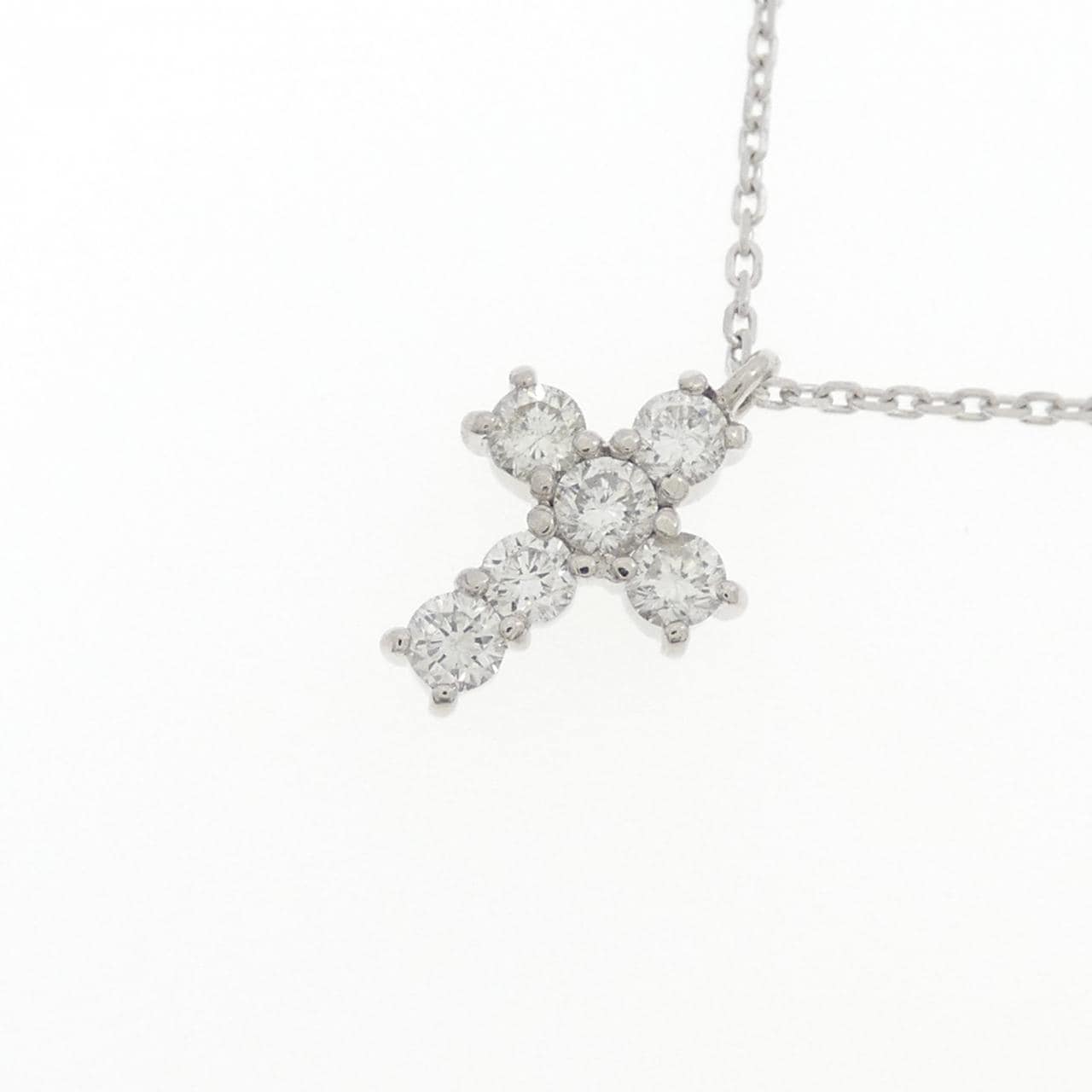 ヴァンドーム クロス ダイヤモンド ネックレス 0.30CT