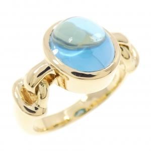 K18YG ブルートパーズ リング 4.25CT